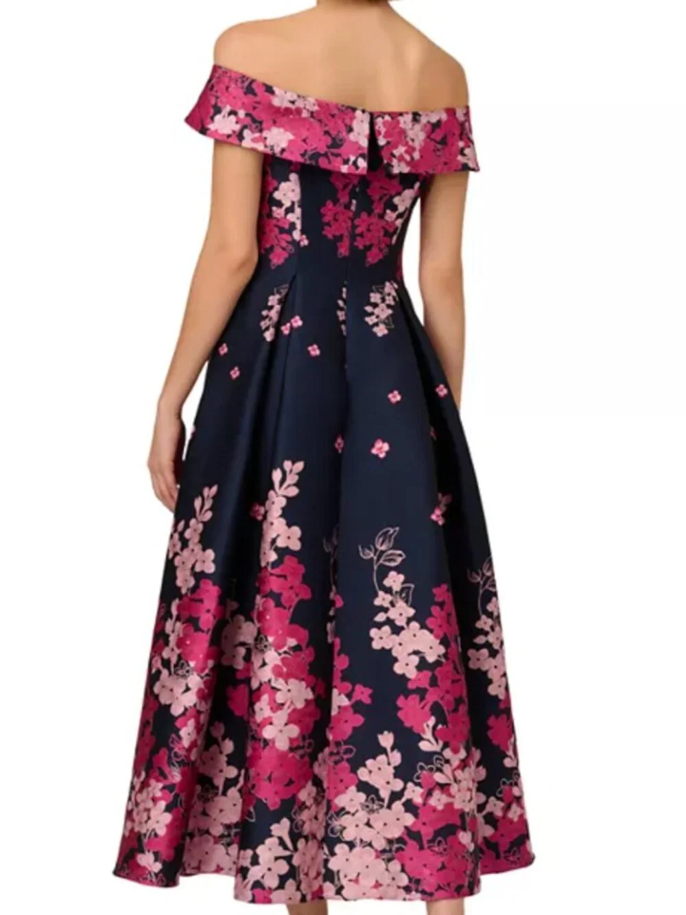 Adrianna Papell Floral Off-the-shoulder Dress, Size 10 - Picture 5 of 15